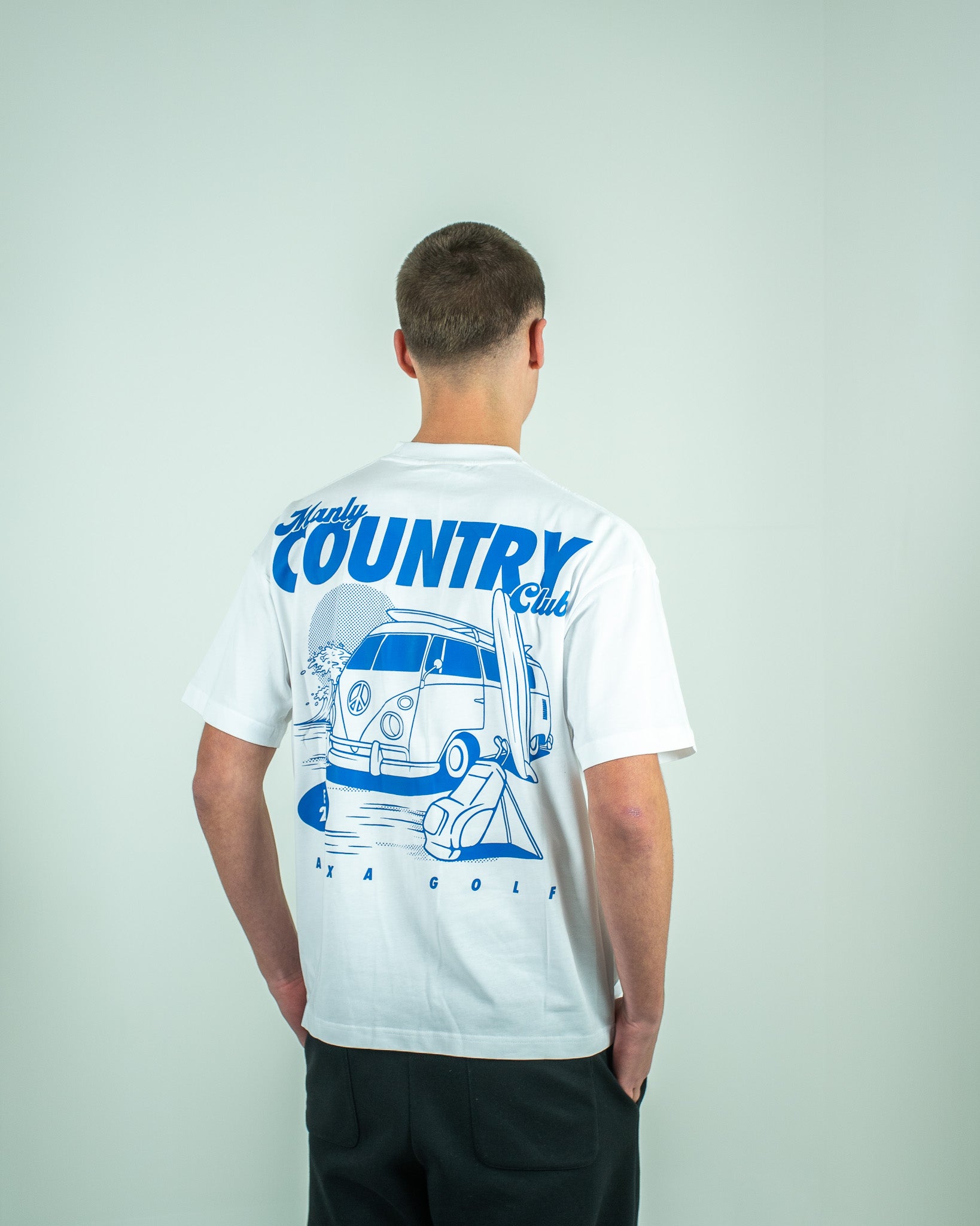 White Manly Country Club Oversize Tee – Axxa golf