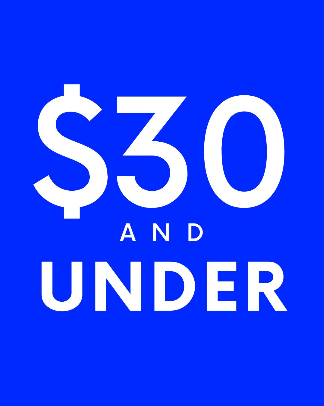 $30 & Under