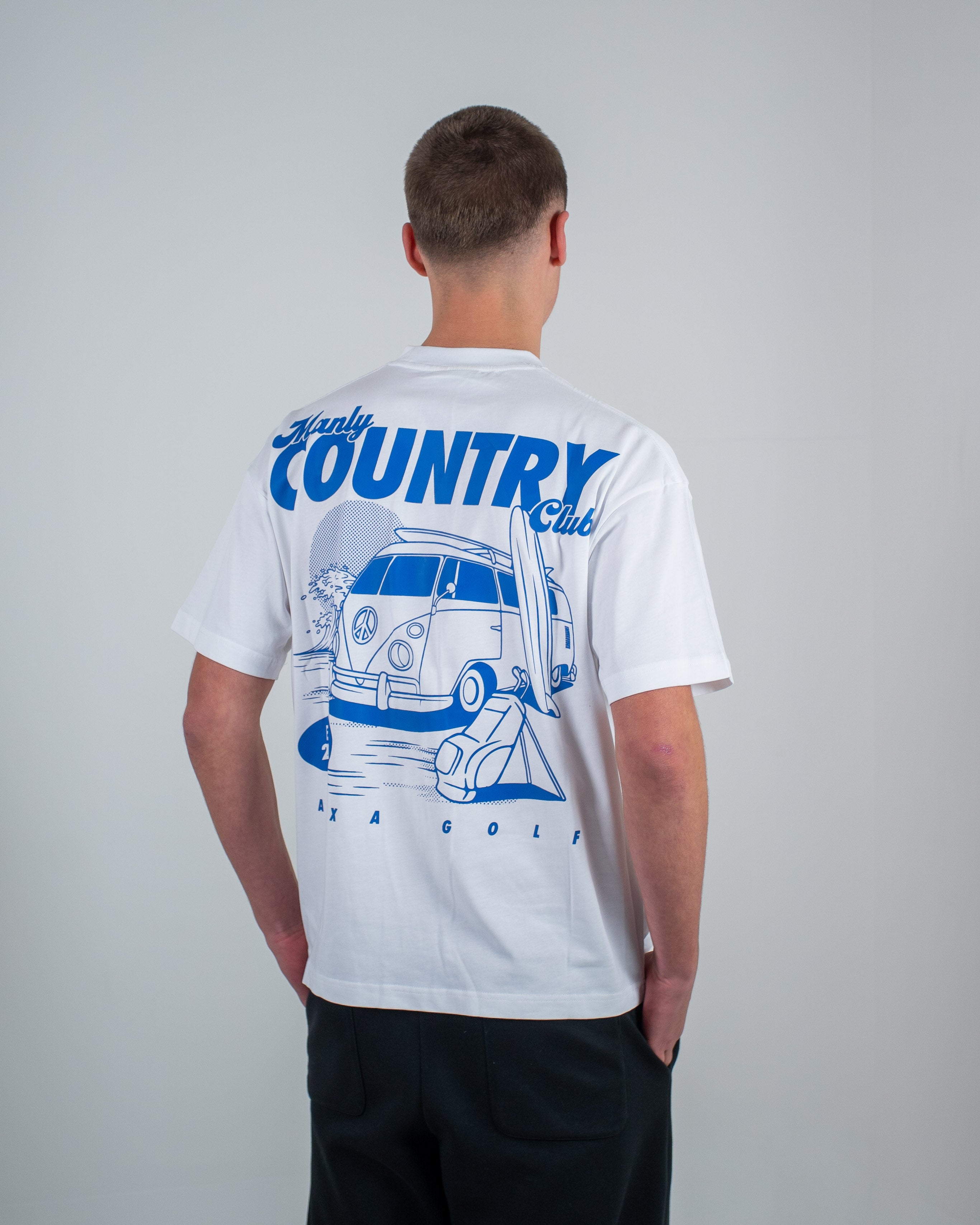 White Manly Country Club Oversize Tee – Axxa golf