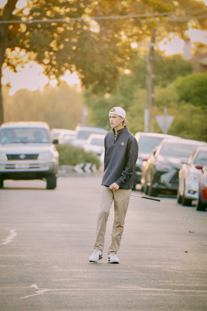 Black Stripe Quarter Zip