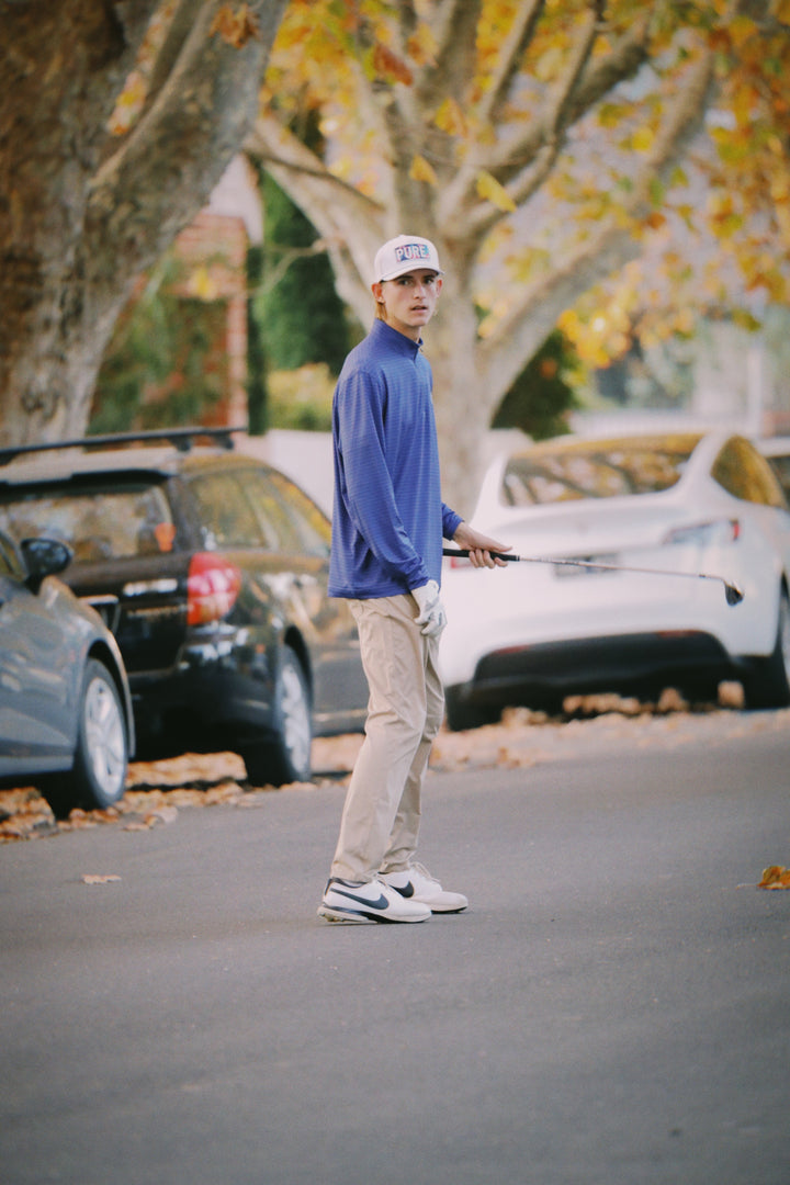 Blue Stripe Quarter Zip