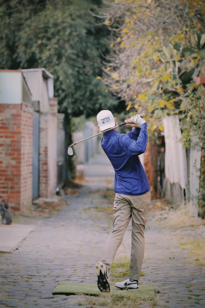 Blue Stripe Quarter Zip