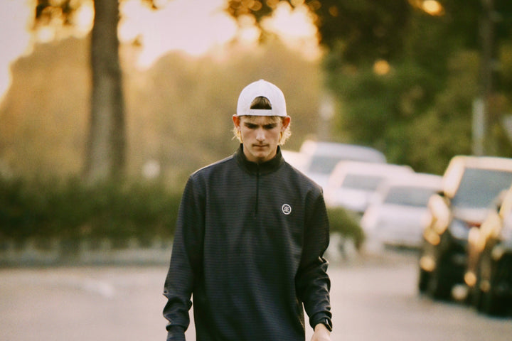 Black Stripe Quarter Zip